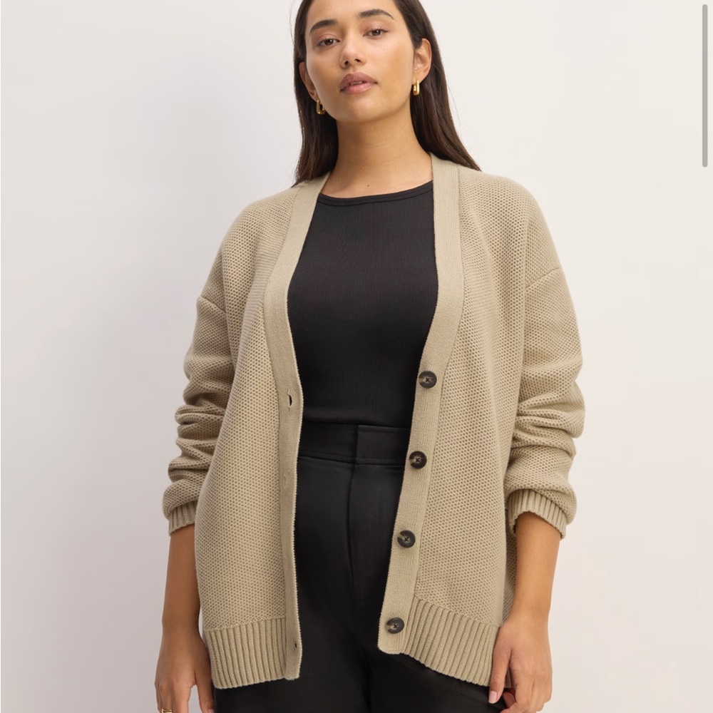Everlane honeycomb cotton cardigan